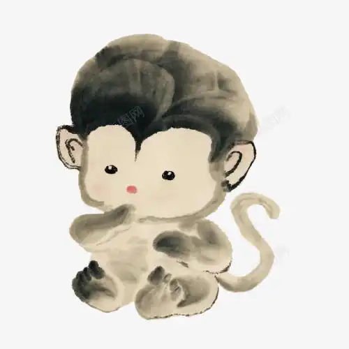 中国风水墨卡通猴子高清素材页面设计图片页面网页平面电商创意素材png素材猴素材