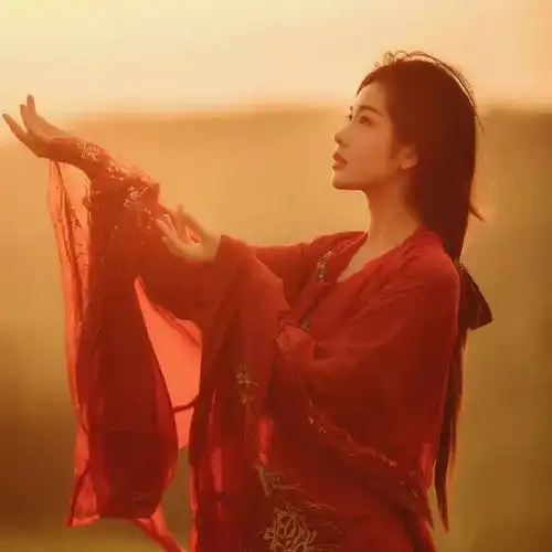 唯美红衣古风女生头像拾尽春花皆是你