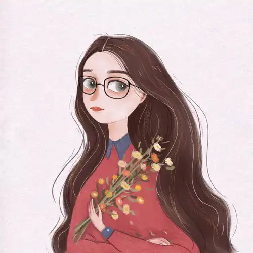 插画头像女生简约气质分