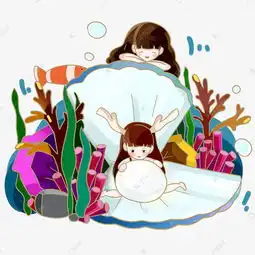 幻想世界海底贝壳与珍珠女孩png素材图片免费下载高清psd千库网图片编号11813095