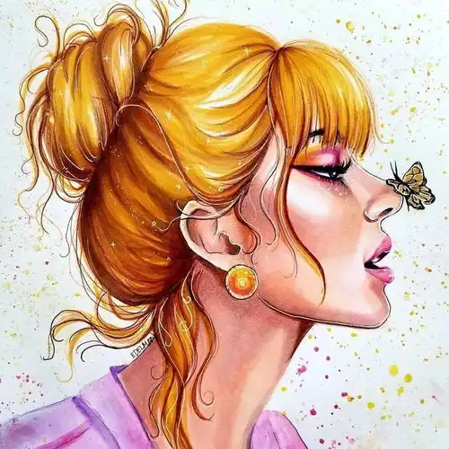 美国时装插画师kellyedelman,头像还能画的这么好看,长见识了
