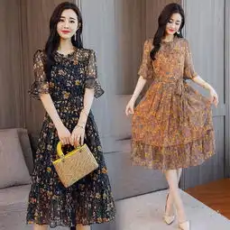 穿搭苦手的参考模板,一袭碎花长裙,告别路人甲