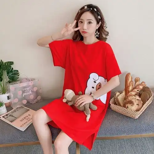 睡衣女夏季睡裙女可爱韩版学生装卡通甜美家居服夏天可爱少女睡衣