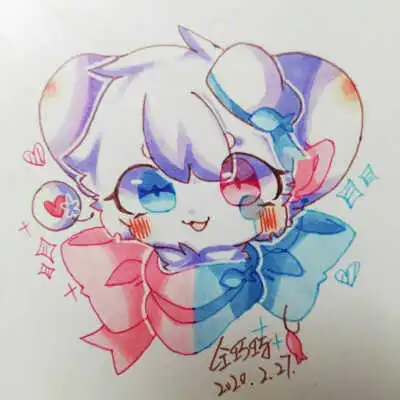 蓝色可爱系兽圈兽设头像半身全身