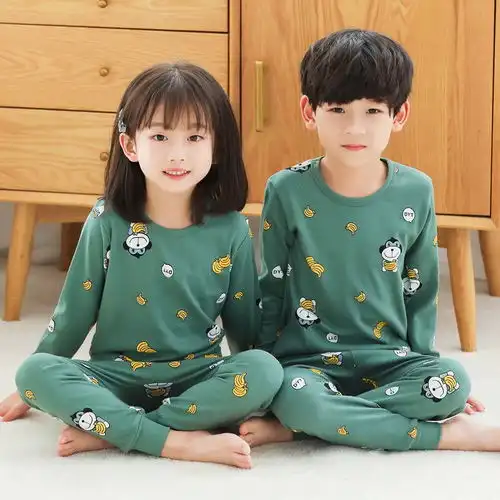 正品纯棉儿童内衣套装115岁男童秋衣秋裤长袖春秋冬女童睡衣全棉,一品好特惠