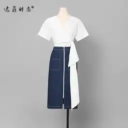 2018夏装新款时尚套装衬衫短袖个性上衣高腰牛仔半裙潮女装