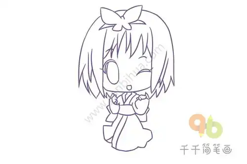 q版小女孩简笔画步骤图