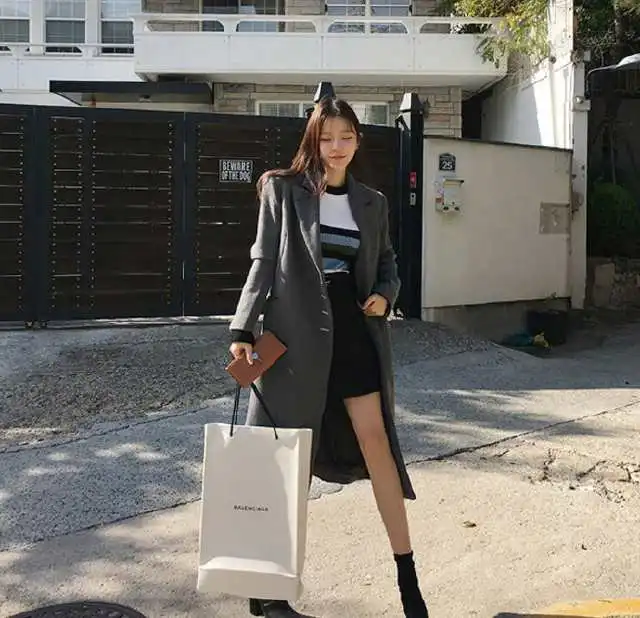 大衣裤子靴子,小个子女生气质搭配,减龄更显瘦