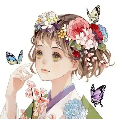 吃货女生头像古风花束