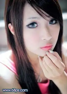 手绘黑白头像女电眼