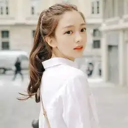 韩式小清新马尾辫,露额美cry