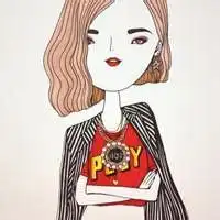 手绘插画头像韩国手绘唯美短发插画头像女生