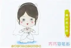 小女孩头像可爱简笔画动