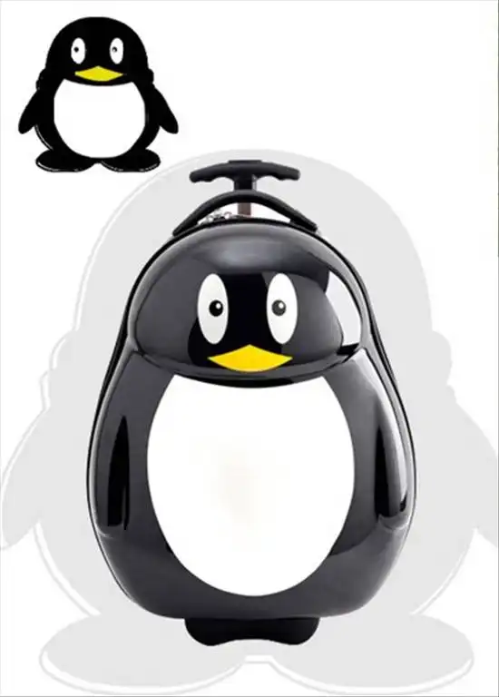 憨憨可爱儿童卡通黑色小企鹅拉杆箱购买即送小企鹅儿童书包cq637716