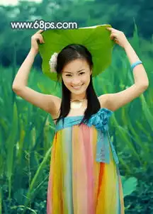 photoshop调出暗调青黄怀旧色彩的美女照片