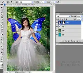 ps将mm婚纱照合成梦幻的森林蝴蝶仙子效果教程
