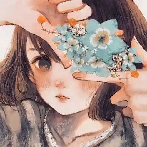 唯美插画女生头像世界需要讲道理但我最偏心你