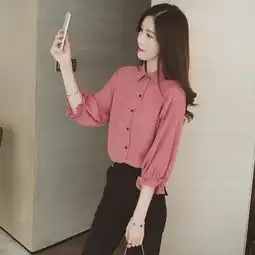 夏季女装2016新款韩版学生宽松雪纺衫女娃娃衫白色雪