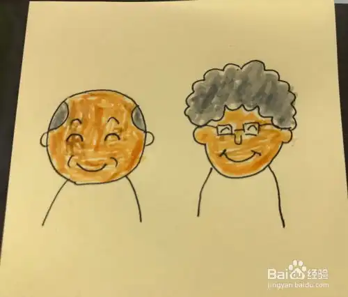 如何绘制老爷爷老奶奶卡通头像