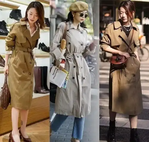 试着把风衣这样搭,呈现出的效果是出奇的好