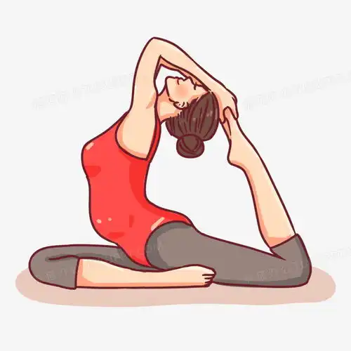 卡通手绘孕妇做瑜伽柔韧性拉伸场景png图片素材下载素材png熊猫办公