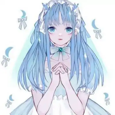 蓝色系小清新动漫女头