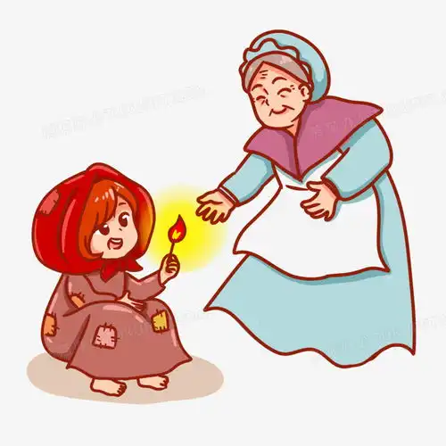 卡通手绘小女孩点火见到奶奶免抠png图片素材免费下载素材png30003000像素