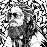 手绘黑白头像女手绘线条