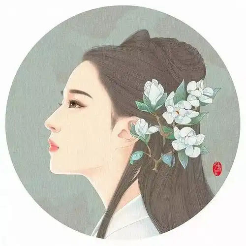 古典美人插画,气质头像必选