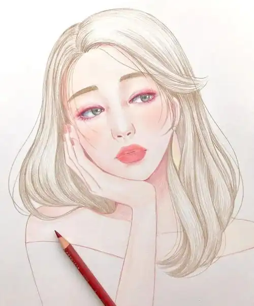 手绘插画一起来画仙女吧彩铅绘画人物头像