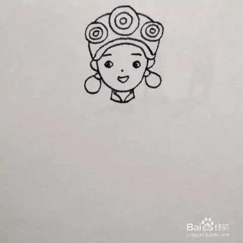 怎么画少数民族纳西族小女孩卡通儿童简笔画