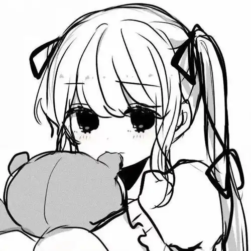 动漫头像个性女生黑白漫头