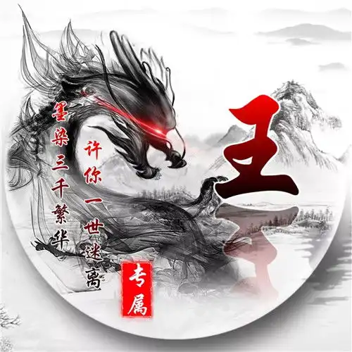 2020百家姓头像,高清无水印古风水墨龙主题图片