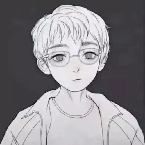 戴眼镜美女卡通头像情头