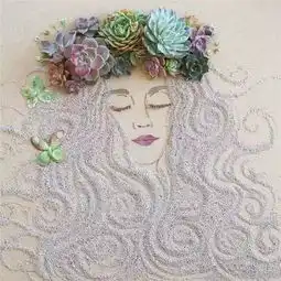 用落叶树枝画出的美女肖像,简直太油菜了