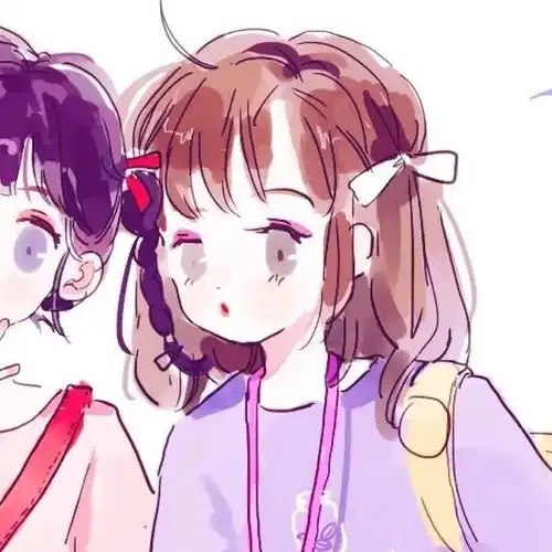 女生动漫闺头一个像夏天,一个像秋天
