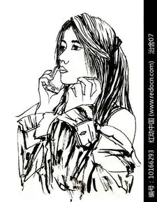 打电话美女插画