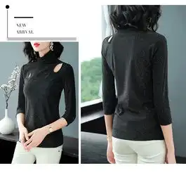 施悦名欧美风2019秋冬新款亮丝打底衫女装修身弹力高端品质t恤女士上衣