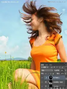 pscs5调出草地女孩唯美的青绿色调