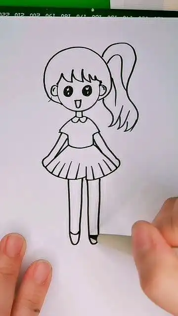 超简单的简笔画教程来了,今天画一个小女孩,叫上你家宝贝学起来吧