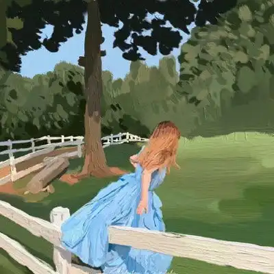 女生绿色头像清新森系2020绿色系小仙女头像