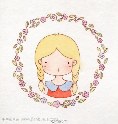 可爱女孩儿头像简笔画