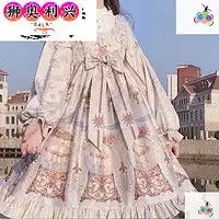 艾诺黛lolitaainuodai艾诺黛洛丽塔裙子lolita正新品原创宫殿油画cla优雅华丽连衣裙jsk吊带裙吊带裙手袖均码多少钱