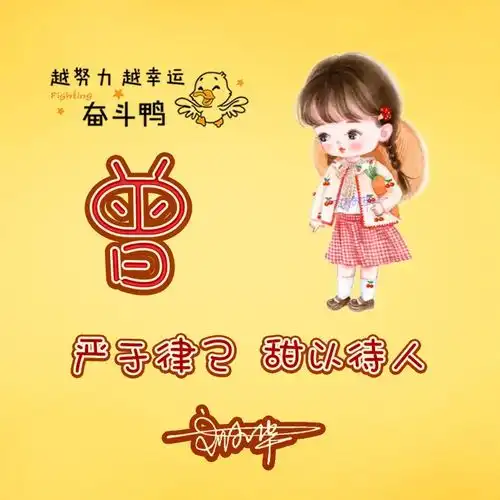 你该换个签名头像了,可爱的卡通动漫姓氏微信头像,超好看哦