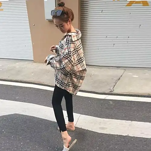 社会女衬衫快手网红尹淑怡大美同款超火中长衬衫韩版外套秋