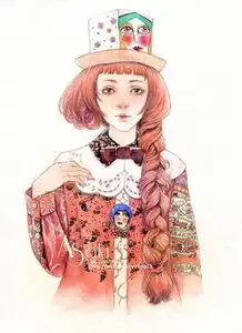 水彩手绘女生唯美背景皮肤你的世界不会只有黑白