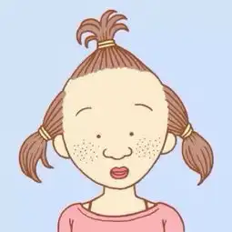 小女孩头像可爱简笔画搞怪