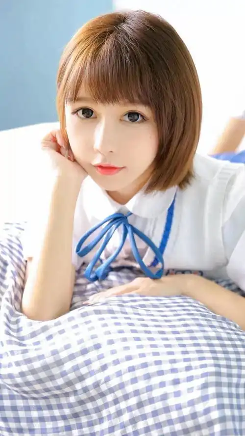 女神来喽蓝白jk制服,清新甜美