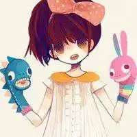 卡通头像女白底深拥