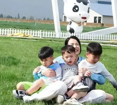 胡杏儿草原新体验事业家庭两不误,三娃同游乐翻天